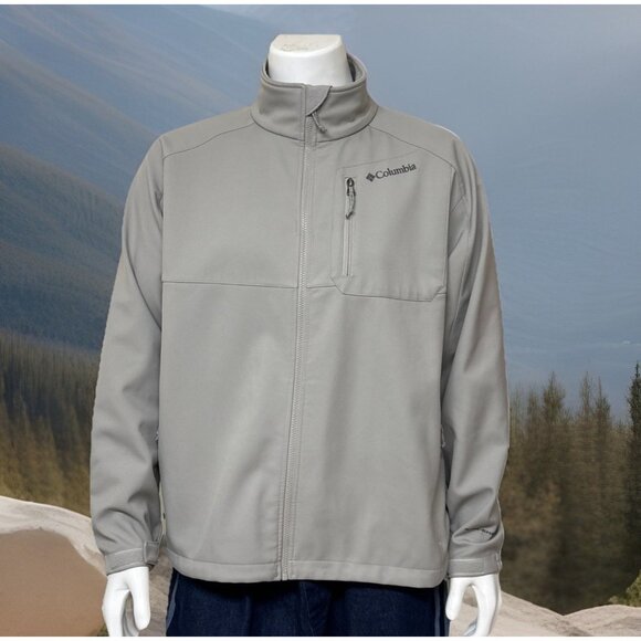 Columbia Omni Shield Jacket Mens XL Gray Ascender II Softshell Fleece Lined Zip - Picture 1 of 10